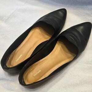 John Lewis Black Pointed Toe Flats, Size 10
